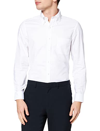 BROOKS BROTHERS DS OG Ni Pbd Ox Mil Darted SLD Wht Camisa de Vestir, Azul (White 100), Small (Talla del Fabricante: 15 33) para Hombre