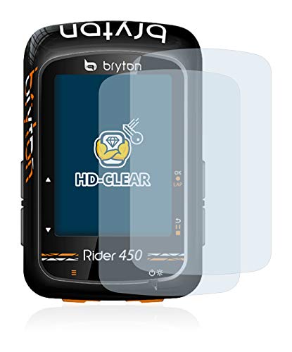 BROTECT Protector Pantalla Compatible con Bryton Rider 410 / Rider 450 Protector Transparente (2 Unidades) Anti-Huellas