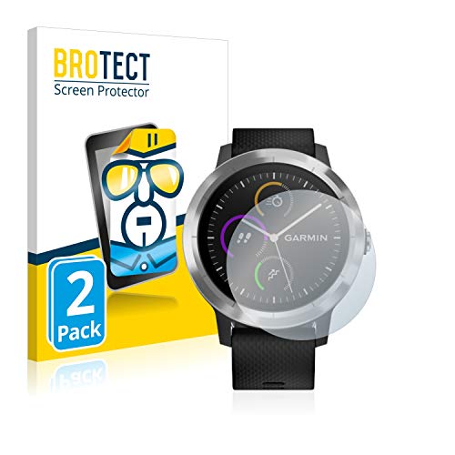 BROTECT Protector Pantalla Compatible con Garmin Vivoactive 3 / Forerunner 45 / Approach S40 Protector Transparente (2 Unidades) Anti-Huellas