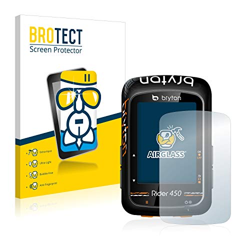 BROTECT Protector Pantalla Cristal Compatible con Bryton Rider 410 / Rider 450 Protector Pantalla Vidrio - Dureza Extrema, Anti-Huellas, AirGlass