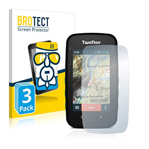 BROTECT Protector Pantalla Cristal Compatible con CompeGPS TwoNav Cross Protector Pantalla Vidrio (3 Unidades) - Dureza Extrema, Anti-Huellas