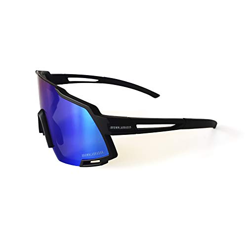 Brown Labrador Gafas Ciclismo polarizadas, fotocromáticas con 6 Lentes Intercambiables UV 400. Gafas Deportivas, Running Trail Running, Ciclismo BTT, para Hombre y Mujer (Black - B)