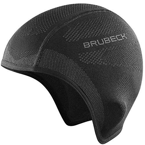 BRUBECK Gorro Funcional/Medio pasamontañas | regulador de Temperatura | Transpirable | Motocicleta | esquí | Carrera | HM10020A | Negro | L-XL