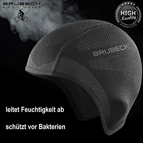 BRUBECK Gorro Funcional/Medio pasamontañas | regulador de Temperatura | Transpirable | Motocicleta | esquí | Carrera | HM10020A | Negro | L-XL