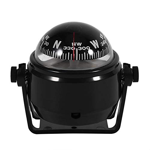 Brújula electrónica marina, multiusos Sea Marine Bracket Mount Compass Voyager Outside Fits Boat Caravan Truck Car Compass digital(Negro)