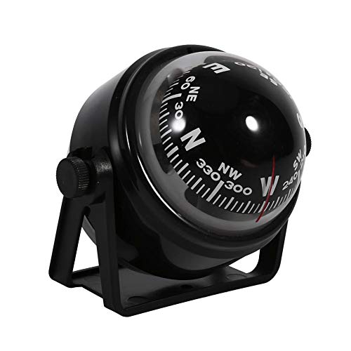 Brújula electrónica marina, multiusos Sea Marine Bracket Mount Compass Voyager Outside Fits Boat Caravan Truck Car Compass digital(Negro)