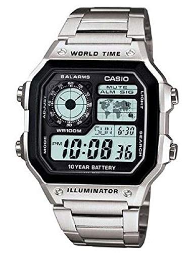 Bruni Película Protectora para Casio AE-1200WHD-1AVEF Protector Película, Claro Lámina Protectora (2X)