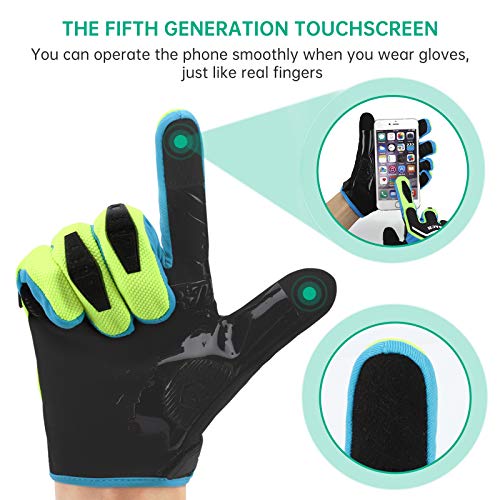 BRZSACRBike Gloves Cycling Gloves Cross Country Bike Gloves for Men and Women with Touchscreen-Full Fingers Anti-Slip Silicone Palm Mountain Bike Gloves Cycling, Running, Mountaineering (Black, M)
