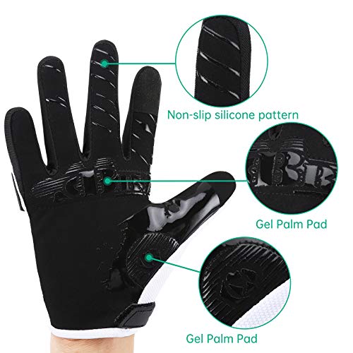 BRZSACRBike Gloves Cycling Gloves Cross Country Bike Gloves for Men and Women with Touchscreen-Full Fingers Anti-Slip Silicone Palm Mountain Bike Gloves Cycling, Running, Mountaineering (Black, M)