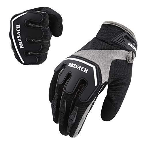 BRZSACRBike Gloves Cycling Gloves Cross Country Bike Gloves for Men and Women with Touchscreen-Full Fingers Anti-Slip Silicone Palm Mountain Bike Gloves Cycling, Running, Mountaineering (Black, M)