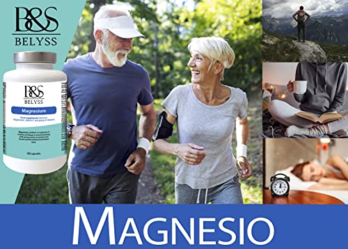 B&S BELYSS - Suplemento Alimenticio de Magnesio y Vitaminas para el Cansancio | Bisglicinato de Magnesio con Vitamina B12 Vitamina B6 y Vitamina C - 180 Cápsulas