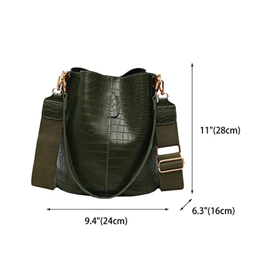 BUKESIYI Mujer Bolsos Bandolera Vestir Casual Bolsos de Mano Convertible PU Cuero Piel CCES77245 Verde