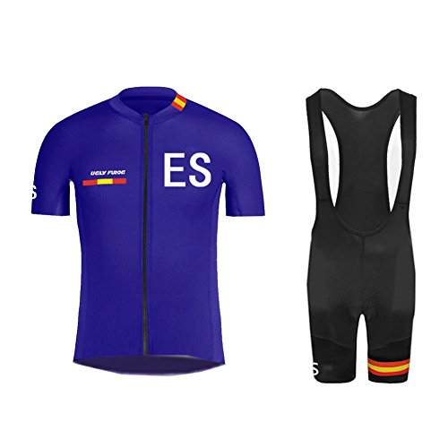 BurningBikewear Bikewear Ciclismo Hombre Bicycle Maillots +Pantalones Cortos Set Manga Corta Verano Transpirable Secado Rápido Cycling Clothes