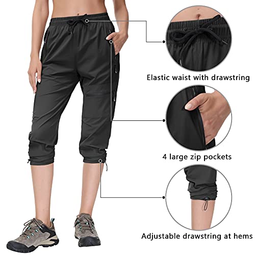 Butrends Pantalones de Senderismo al Aire Libre para Mujer Pantalones para Caminar Impermeables de Secado rápido para Acampar Protección UV con Bolsillos con Cremallera.