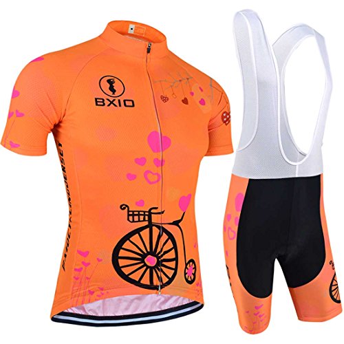 BXIO Mujeres Ciclismo Traje Jerseys Media Naranja