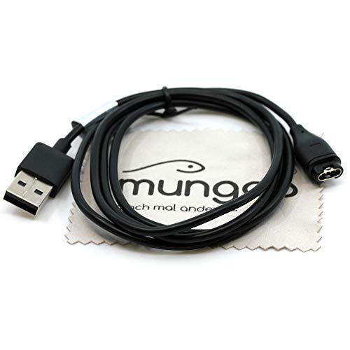 Cable de Carga Compatible con Garmin Quatix 5 Saphir/Swim 2 / tactix Charlie/Venu/Vivoactive 3, 3 Music, 4, 4s/vivomove 3, 3S / USB Cargador Cable de Carga OTB con paño mungoo