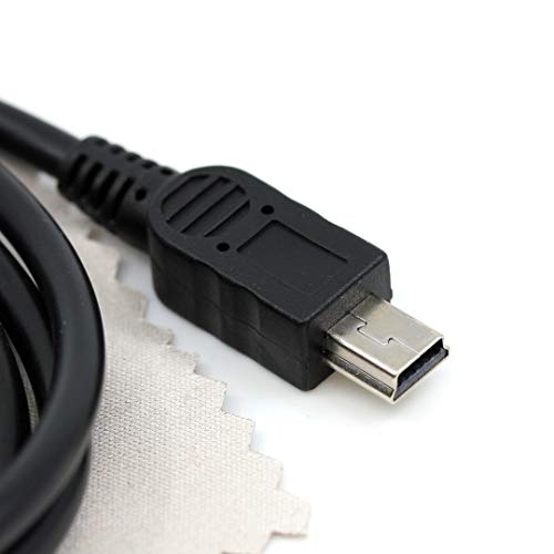 Cable de Datos USB Compatible con Garmin Edge 200, Edge 500, Edge 510, Edge 800, Edge 810, Edge Touring, Edge Touring Plus Mini USB, 1 m, con paño de Limpieza de Pantalla Mungoo