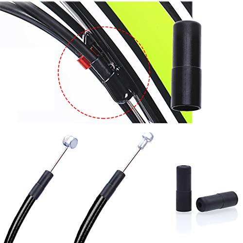 Cable Freno Bicicleta Universal, Cable Cambio Velocidades, Bicicleta Carretera y MTB, 2 Set Juego Negro (Cable 1x170cm, Cable 1x110cm, Manga Del Cable 1x250, Manga 6x, Tapa 4x, ArnéS De Cable 2x)