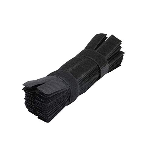 Cable Tie Reutilizable Adjunto Cable Organizador Adjunto Cable Tie Straps para PC portátil TV (100pcs - Black)