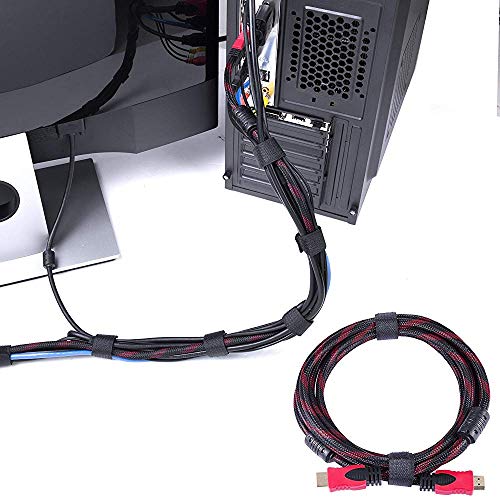 Cable Tie Reutilizable Adjunto Cable Organizador Adjunto Cable Tie Straps para PC portátil TV (100pcs - Black)