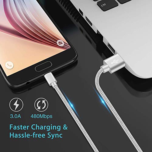 Cable Tipo Usb C 2M+2M para Samsung S20 S21 Plus Ultra FE 5G/A32 A72 5G/A12 A02S/A70 A21S M51 M11 M31 M31S A3 A5 2017 A8 A9 2018 M30 M20 M30S,Cable Movil Cargador Tipo Usb C 3A Carga Rápida,Negro