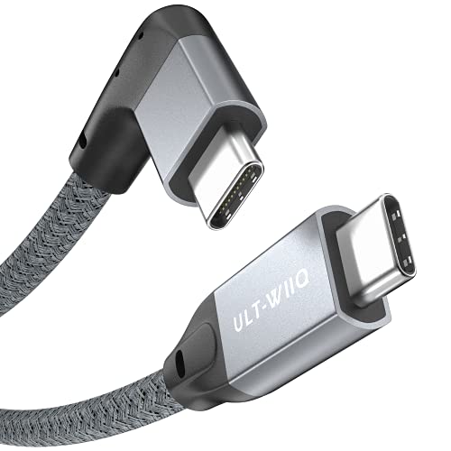 Cable USB C a USB C en ángulo de 90 grados, 100 W, 20 Gbps, ángulo recto, USB 3.2 Gen2 × 2 tipo C, transferencia de datos de 20 Gbps, cable de datos USB C para dispositivos USB C (1.5 m)