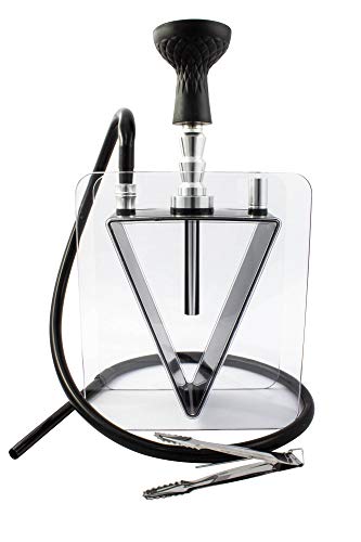 Cachimba de diseño Premium triangulo Shisha Metacrilato Premium. 26 cm. Diseño Premium. Hookah original. Ideal para un buen regalo. Kit completo con manguera, pinza y cazoleta.