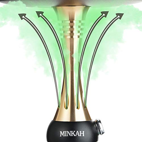 Cachimba Shisha con Boquillas Cazoleta Manguera de Silicona Pinzas, Último Pequeño 50cm Pequeña Cachimbas de Vidrio Hookah Buenas Narguile Completo Dorado Verde