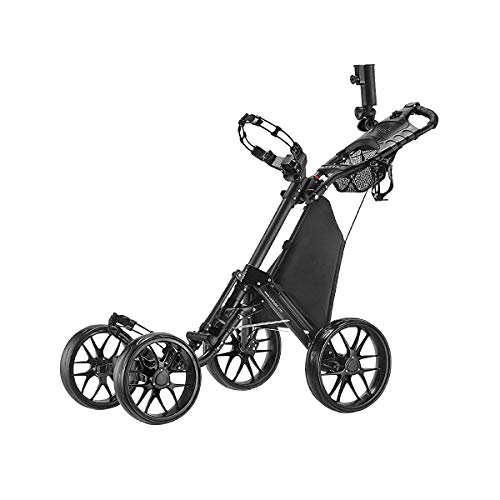 Caddytek Carrito de Golf Plegable con un Clic Carro de Golf de 4 Ruedas con Empuje/tracción Versión 3 con Bolsa de Almacenamie