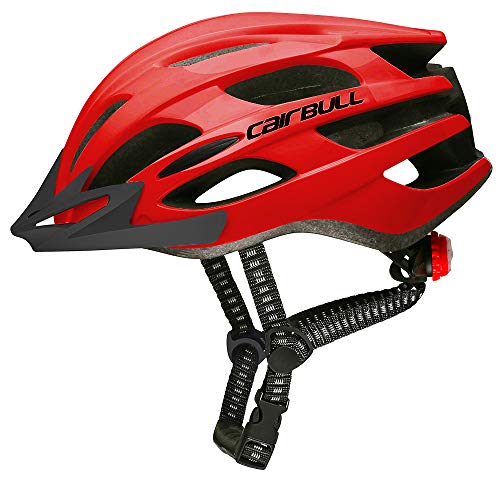 Cairbull Casco, Unisex Adulto Casco de Ciclismo Equipado con luz LED/Visera/Gafas de Sol