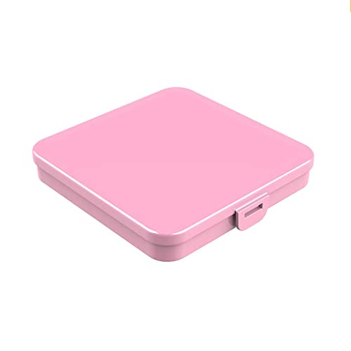 Caja de almacenamiento de joyas Mini Caja de almacenamiento de máscara portátil Colores sólidos Caja de máscara de cara anti-polvo Tienda Home Tienda, Collar de almacenamiento, Rosa ( Color : Rosado )