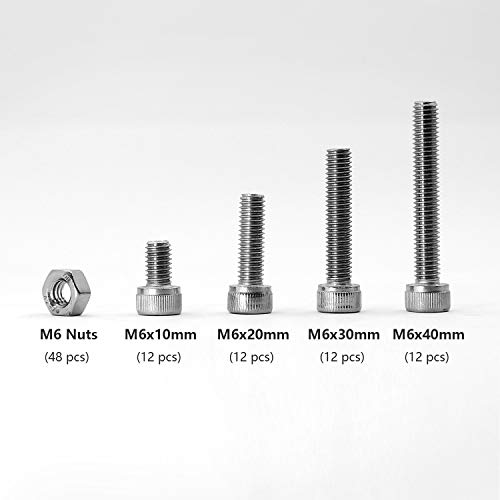 Caja de Combinación de Tuerca y Perno Allen M6 Juego de Tornillos Allen Mecánicos de Acero Inoxidable 304 10mm 20mm 30mm 40mm