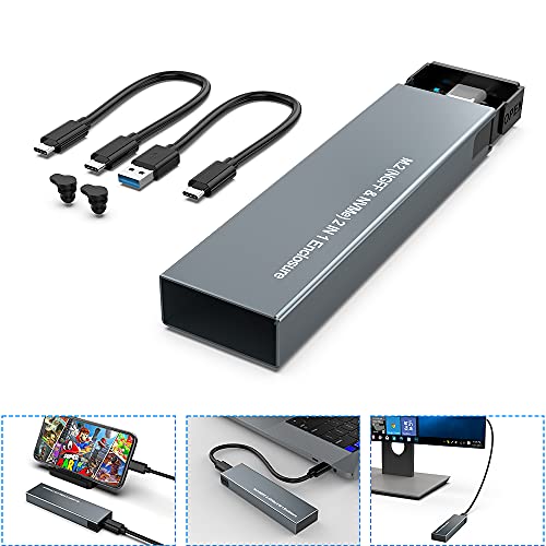 Cajas para discos duros M.2 NVME y SATA NGFF Carcasa de protocolo dual Gen 2 USB 3.1 M.2 SSD Adaptador de externo HDD UASP NGFF Carcasa externa Max 2TB 2230 2242 2260 2280 para computadora portátil