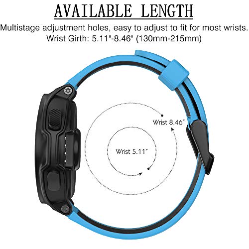 Cakamenshy Correa deportiva de silicona suave ajustable compatible con Forerunner 735XT 220 230 235 235Lite 620 630 Approach S20 S5 S6 para Garmin Smart Watch Accessory