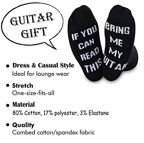 Calcetines divertidos con texto en inglés "If You Can Read This Bring Me My Guitar Socks", para guitarra, regalo para músico