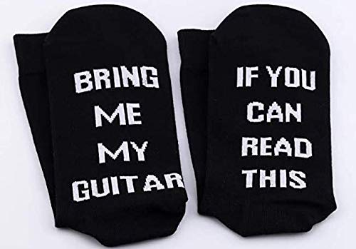 Calcetines divertidos con texto en inglés "If You Can Read This Bring Me My Guitar Socks", para guitarra, regalo para músico