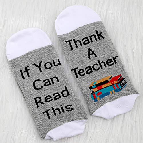 Calcetines divertidos para profesor (2 pares), 2 pares de calcetines de agradecimiento a profesor, L