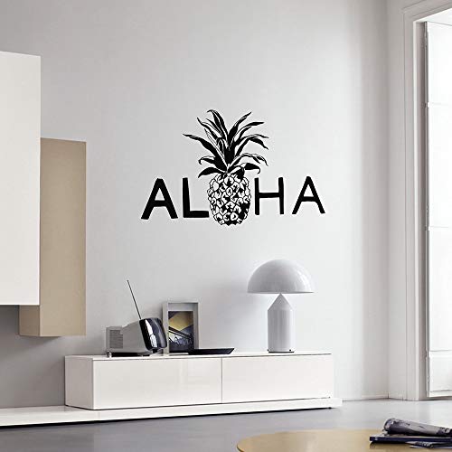 Calcomanía de pared piña Hawaii estilo playa hawaiana decoración de interiores pegatinas Mural dormitorio arte calcomanías Mural A2 57x91cm