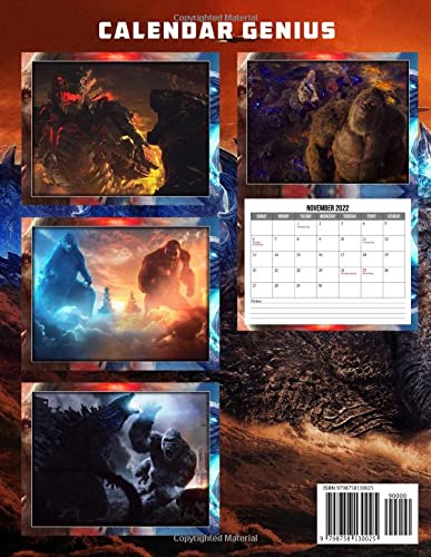 Calendar 2022: Fantasy Monster Film Mini Planner Jan 2022 to Dec 2022 PLUS 3 Extra Months of 2021, Action Movie Photos Collection. Kalendar calendario calendrier