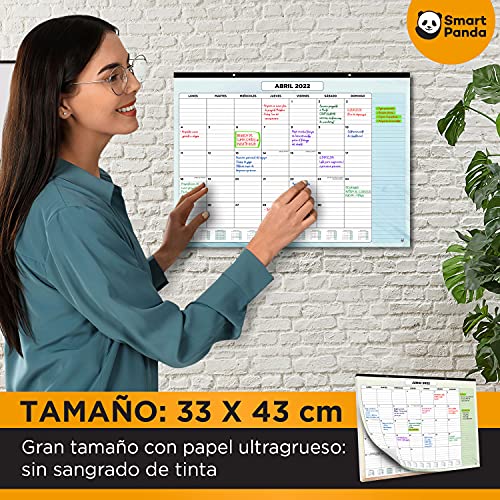 Calendario de Pared 2021 2022 de SmartPanda – Calendario Mensual de Sobremesa – Nov 2021 a Diciembre de 2022 – Vista de un Mes – 33 cm x 43 cm