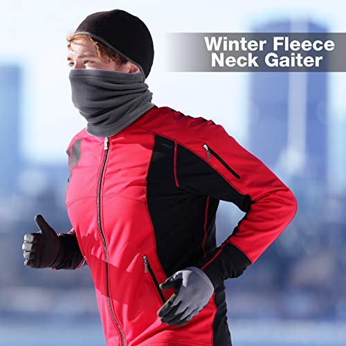 Calentador de Cuello de Lana de Invierno 3 Piezas Bragas de Cuello de Térmica de Doble Capa Bufanda Multifuncional Gruesa (Negro, Azul, Gris)