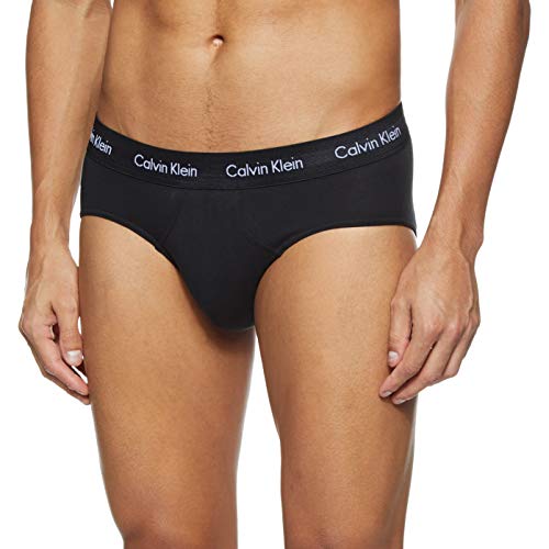 Calvin Klein 3 Pack Briefs-Cotton Stretch Slips, Negro (Black W. Black WB Xwb), XL (Pack de 3) para Hombre