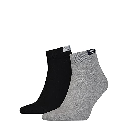 Calvin Klein Jeans Organic Cotton Men's Liner-Calcetines para Hombre (2 Unidades) Zapatillas, Gris, Talla única