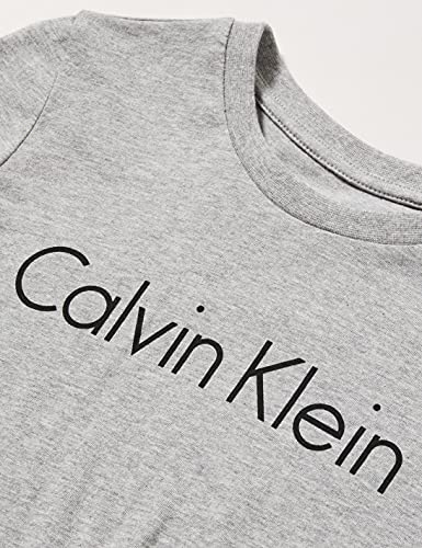 Calvin Klein LS Knit PJ Set, Pijama Set para Niños, Gris/Negro (Heather W/Black), 14-16 Años