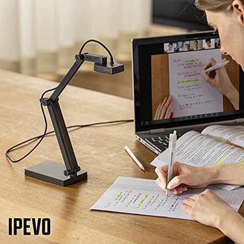 Cámara de Documentos IPEVO V4K Pro Ultra HD USB con micrófono basado en KI para visualización en aulas, enseñanza en línea, Aprendizaje en casa, transmisión de Datos con reducción de Ruido