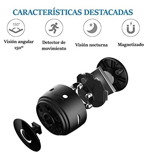 Cámara espía Oculta HD 1080p - Mini cámara espía WiFi para Ver en el móvil - Vigilancia camuflada con Sensor de Movimiento y visión Nocturna