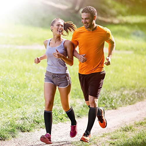 CAMBIVO Medias de Comrpesion Mujer y Hombre 2 Pares, Calcetines Compresivos Enfermera para Running, Trabajo, Ciclismo, Trotar, Correr, Deporte, Volar, Acampada