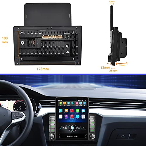 CAMECHO Android 10.0 Radio de Coche 2Din Estéreo de Coche GPS 9.5'' HD 1080P Vertical Pantalla con Bluetooth WiFi Navegación GPS FM/RDS/USB IN Enlace Espejo+Trasero Vista Cámara+Adaptador ISO