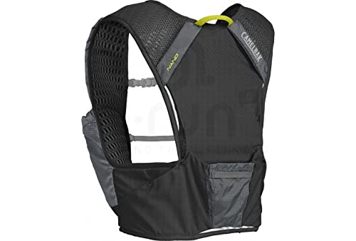 CamelBak Nano Vest 1½ l + 2 Quick Stow Flask (S,M,L) Run HIDRATACIÓN, Adultos Unisex, M Graphite/Sulphur Spring, 1,5LITROS