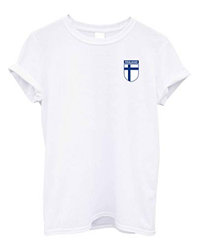 Camiseta con escudo del equipo de Finlandia, cuello redondo, apoyo para fútbol, rugby, cricket, finlandés